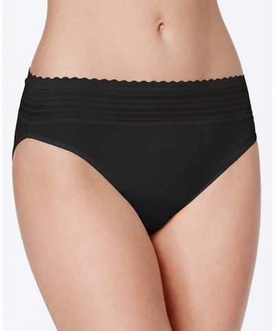Warners No Pinching No Problems Dig-Free Comfort Waist with Lace Microfiber Hi-Cut 5109 Black $9.41 Panty
