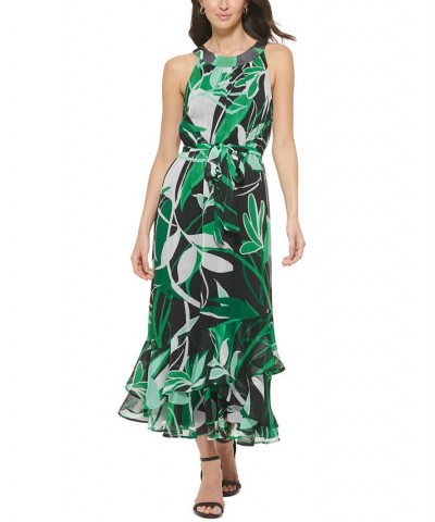 Women's Printed Halter Maxi Dress Fern Multi $44.64 Dresses